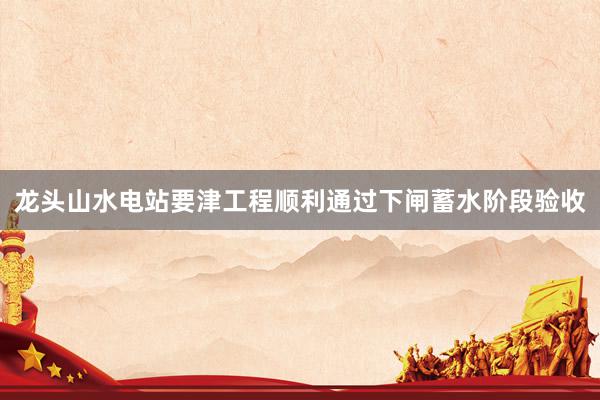 龙头山水电站要津工程顺利通过下闸蓄水阶段验收