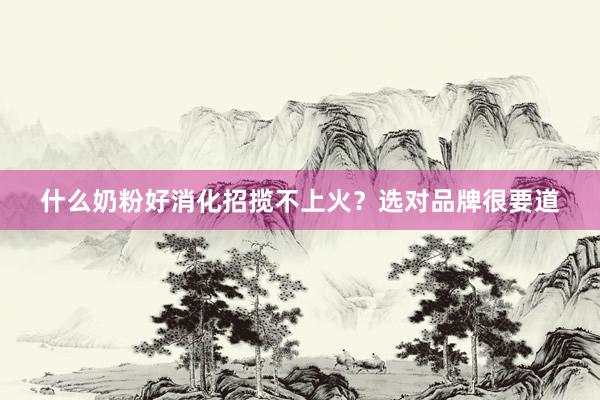 什么奶粉好消化招揽不上火？选对品牌很要道