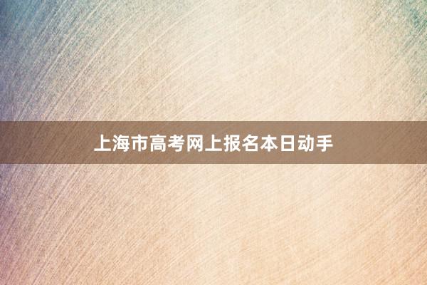 上海市高考网上报名本日动手